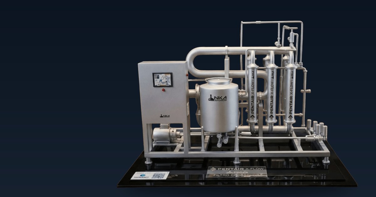 3D printed scale model of the NKA Pentair X-Flow filtration skid